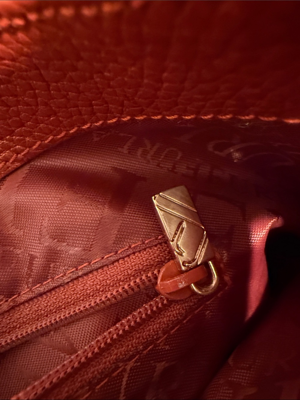 Furla Pebbled Leather Shoulder hobo Bag in Burnt Orange / bronze - Picture 12 of 13